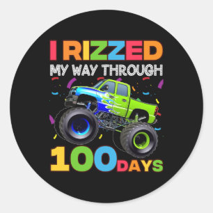 Ik heb me een weg gebaand door 100 dagen schoolmon ronde sticker