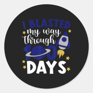 Ik heb me een weg gebaand door 100 dagen schoolrak ronde sticker