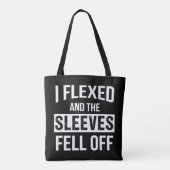 Ik heb me gebogen en de Sleeves raken weg Tote Bag (Achterkant)
