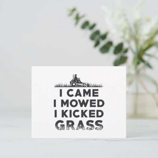 Ik heb me laten bewegen... ik heb grasgrasgrasmowe briefkaart (Staand voorkant)