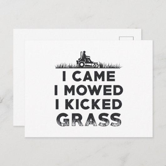 Ik heb me laten bewegen... ik heb grasgrasgrasmowe briefkaart (Voorkant / Achterkant)
