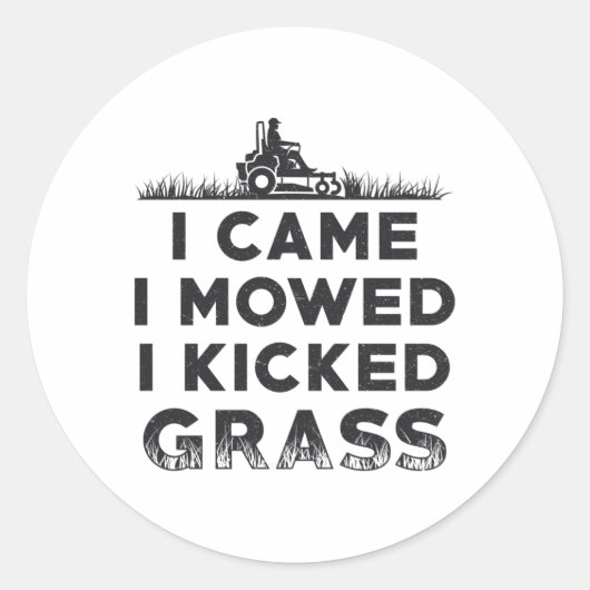 Ik heb me laten bewegen... ik heb grasgrasgrasmowe ronde sticker (Voorkant)