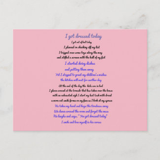 Ik heb me vandaag gedicht verkleed briefkaart