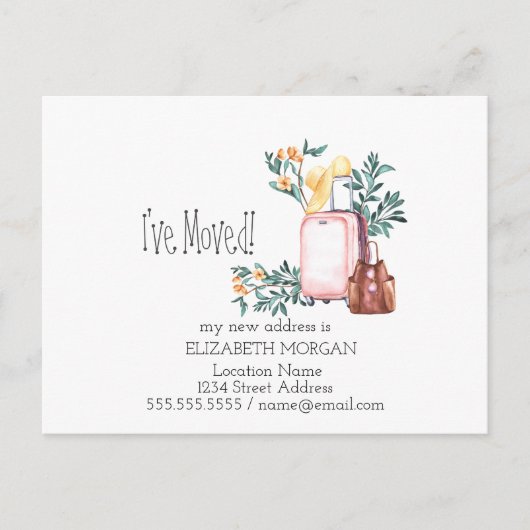 Ik heb me verplaatst, Geschakcases, Flowers New Ad Aankondigingskaart (Voorkant)