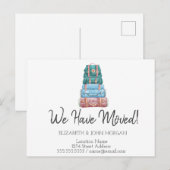 Ik heb me verplaatst, Geschakcases Nieuw Adres Aankondigingskaart (Voorkant / Achterkant)