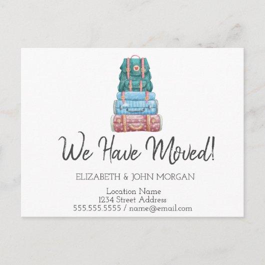 Ik heb me verplaatst, Geschakcases Nieuw Adres Aankondigingskaart (Voorkant)