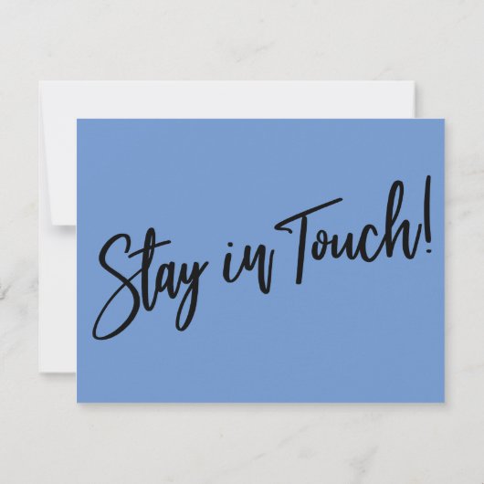 "Ik heb me verplaatst" met Cornflower Blue Card Kaart (Achterkant)