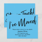 "Ik heb me verplaatst" Moderne Sky Blue Card voor  Kaart (Voorkant / Achterkant)