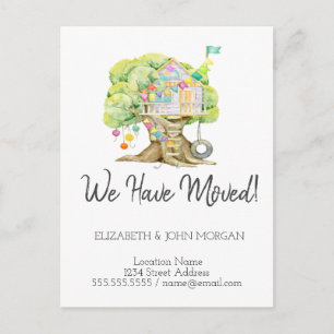 Ik heb me verplaatst, Nieuw Adres, Nieuw Huis, Boo Aankondigingskaart