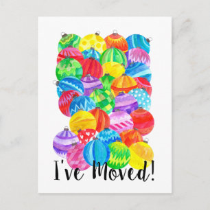 Ik heb me verplaatst/Nieuw Adres, waterverf bubbel Briefkaart