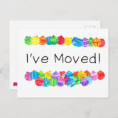 Ik heb me verplaatst/Nieuw Adres, waterverf bubbel Briefkaart (Voorkant / Achterkant)