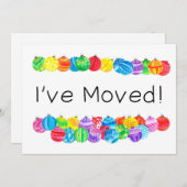 Ik heb me verplaatst/Nieuw Adres, waterverf bubbel Kaart (Voorkant / Achterkant)