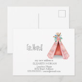 Ik heb me verplaatst, Tribal Tent New Address Aankondigingskaart (Voorkant / Achterkant)
