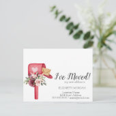 Ik heb me verplaatst, Waterverf Mailbox Flowers Aankondigingskaart (Staand voorkant)