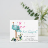 Ik heb me verplaatst, Waterverf Mailbox Flowers He Aankondigingskaart (Staand voorkant)