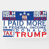 Ik heb meer belasting betaald dan Trump binnenshui Spandoek (Horizontaal)