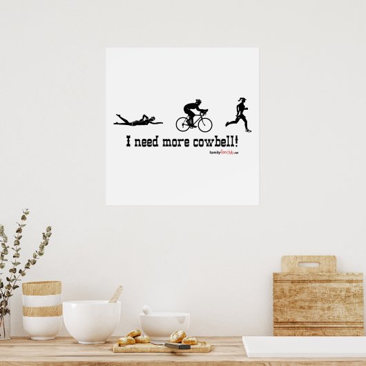 Ik heb meer cowbell t-shirt nodig poster (Keuken)