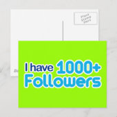 Ik heb meer dan 1000 volgers briefkaart (Voorkant / Achterkant)