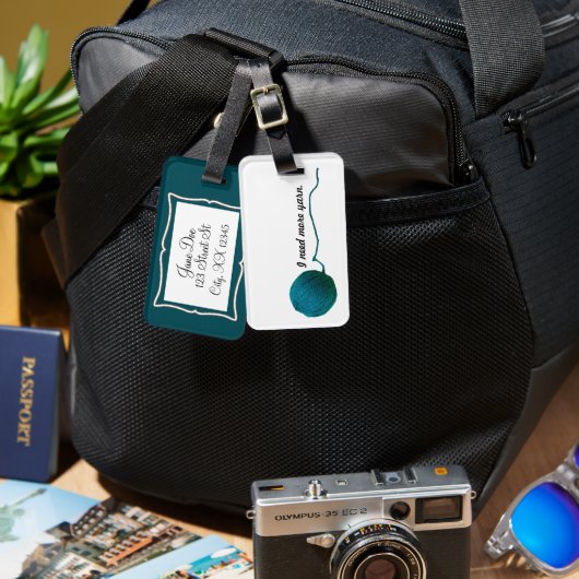 Ik heb meer garen nodig - nit / gehaakte krukken bagagelabel (Voorkant /achterkant)