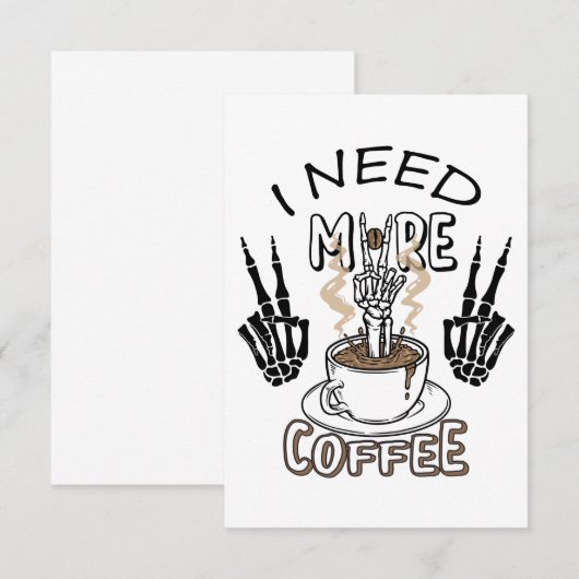 Ik heb meer koffie-shirt nodig Aesthetische kledin Bedankkaart (Voorkant / Achterkant)