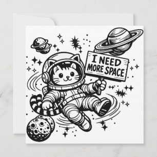 Ik heb meer ruimte nodig Funny Cat Astronaut Kaart