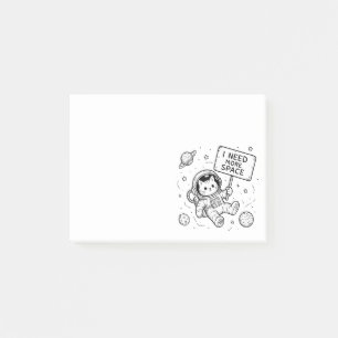 Ik heb meer ruimte nodig Funny Cat Astronaut Post-it® Notes