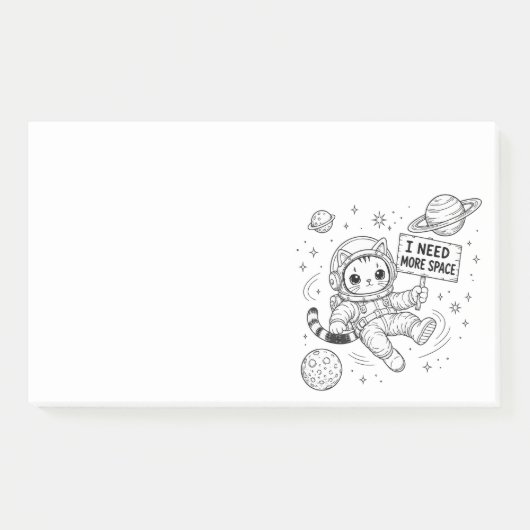 Ik heb meer ruimte nodig Funny Cat Astronaut Post-it® Notes (Voorkant)