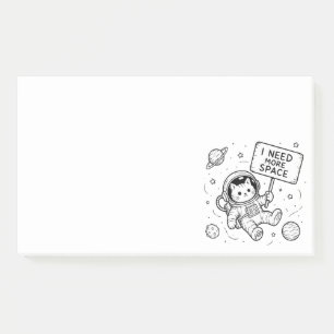 Ik heb meer ruimte nodig Funny Cat Astronaut Post-it® Notes