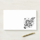 Ik heb meer ruimte nodig grappige kat astronaut post-it® notes (Op bureau)