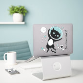 Ik heb meer ruimte-zwarte kat nodig in de ruimte sticker (Laptop op bureau)