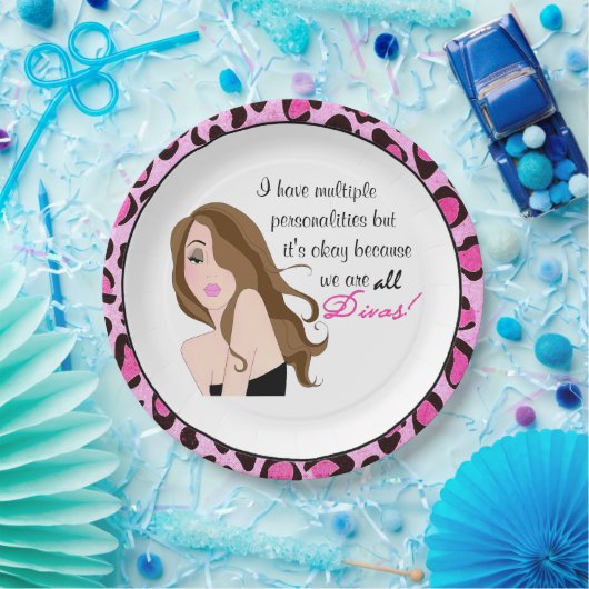 "Ik heb meerdere persoonlijkheden, maar het is oké Papieren Bordje (Feest)