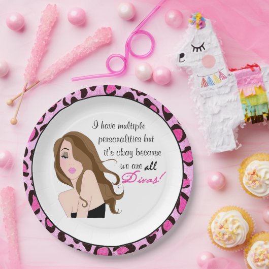 "Ik heb meerdere persoonlijkheden, maar het is oké Papieren Bordje (Feest)