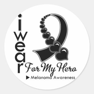 Ik heb Melanoma Ribbon Draag voor mijn helo Ronde Sticker