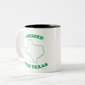 Ik heb met Texas gebeld Tweekleurige Koffiemok (Voorkant links)