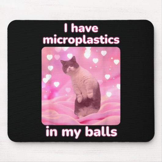 Ik Heb Microplastics In Mijn Roze Kat Meme Dank Me Muismat (Voorkant)