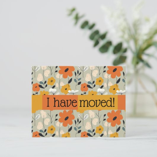 Ik heb midden eeuw bloemenaankondiging verplaatst briefkaart (Staand voorkant)