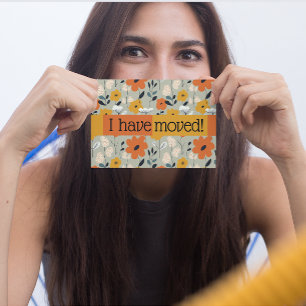 Ik heb midden eeuw bloemenaankondiging verplaatst briefkaart