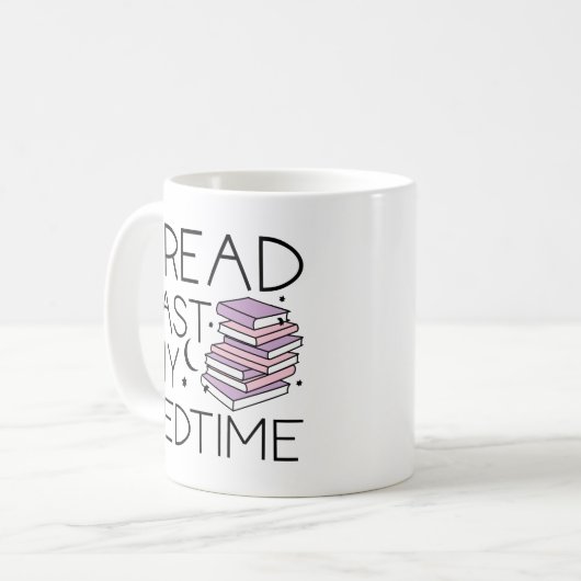 Ik heb mijn bedtijd gelezen koffiemok (Voorkant links)