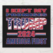 Ik heb mijn beloften nagekomen - Trump 2024 Bier Etiket (Enkel label)