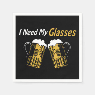 Ik heb mijn bril Beer Humor Party Napkins nodig Servet