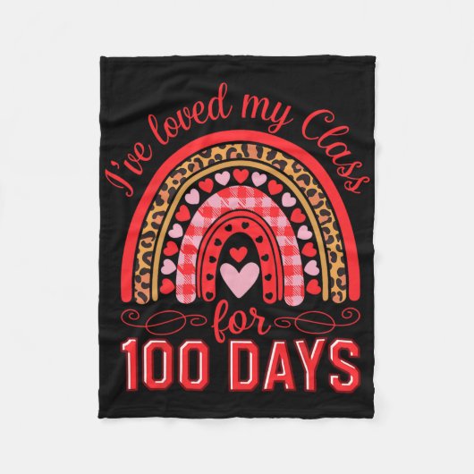 Ik heb mijn Cl 100 dagen lang lief Rainbow Valenti Fleece Deken (Voorkant)