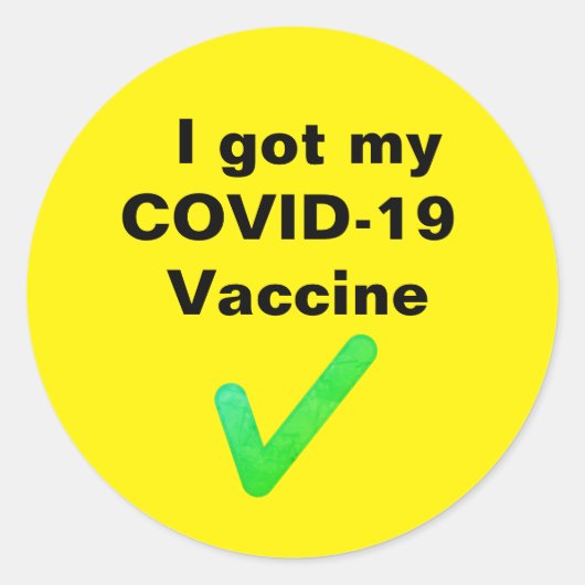 Ik heb mijn COVID-19 vaccin. Button Ronde Sticker (Voorkant)