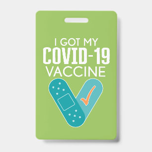 Ik heb mijn Covid-19-vaccin gekregen - groen blauw Badge