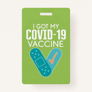 Ik heb mijn Covid-19 vaccin - groen blauw Badge