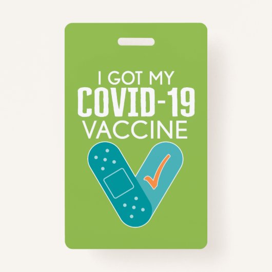 Ik heb mijn Covid-19 vaccin - groen blauw Badge (Voorkant)