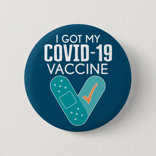 Ik heb mijn Covid-19 vaccin - groene blauwe Button (Voorkant)