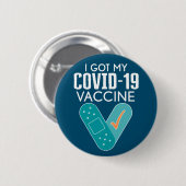 Ik heb mijn Covid-19 vaccin - groene blauwe Button (Voorkant /achterkant)