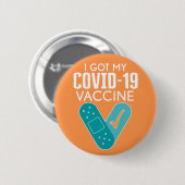 Ik heb mijn Covid-19 vaccin - oranje blauw Ronde Button 5,7 Cm (Voorkant /achterkant)