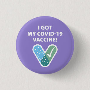 Ik heb mijn COVID-19 vaccin! Paars Ronde Button 3,2 Cm