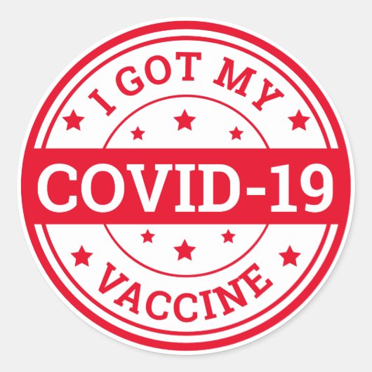 Ik heb mijn Covid-19 vaccin Ronde Sticker (Voorkant)